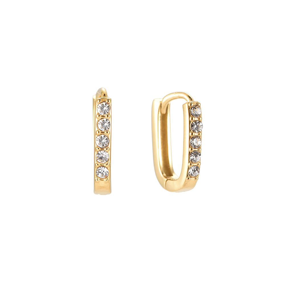 FINE 5 DIAMONDS SQUARE EDELSTAHL OHRRINGE