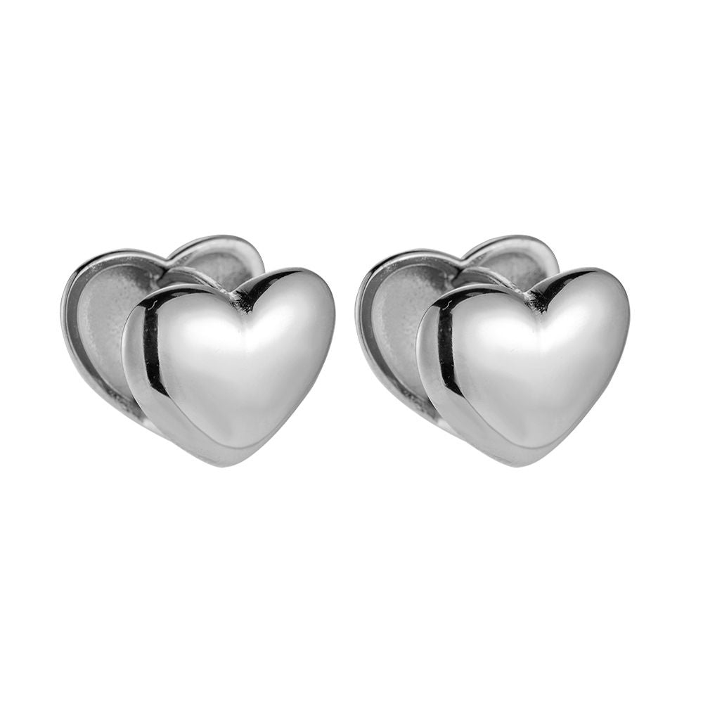 DOUBLE LAYER HEART EDELSTAHL OHRRINGE