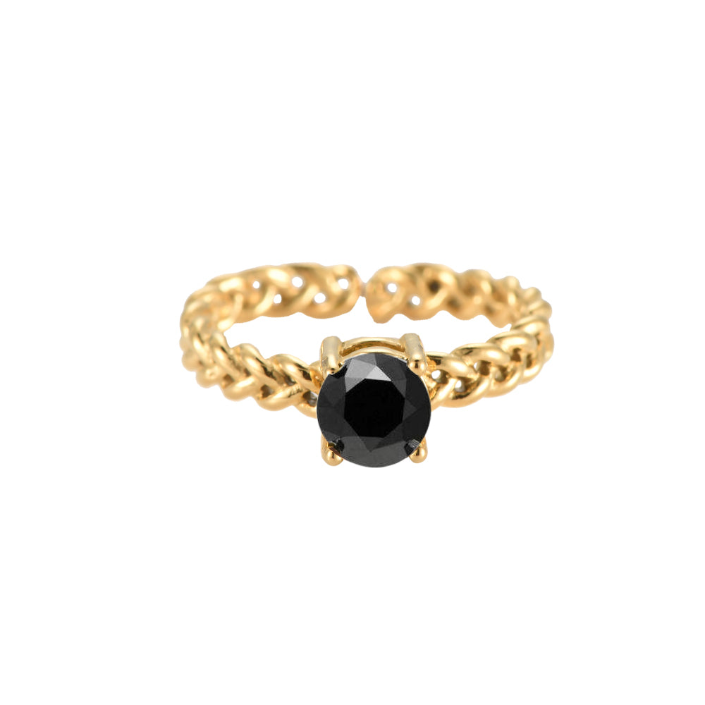 ROMIE SINGLE DIAMOND EDELSTAHL RING