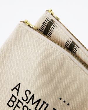 KOSMETIKTASCHE, BRAUNES MUSTER