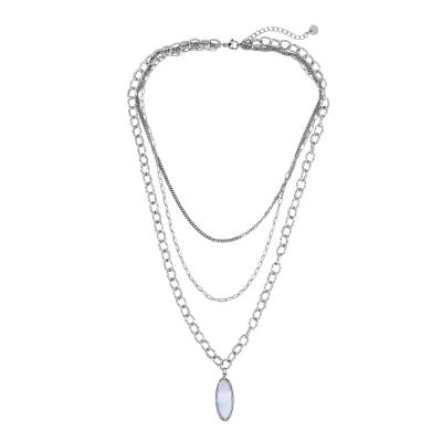 KEOLANI PERLMUTT 3 LAYERS EDELSTAHL KETTE