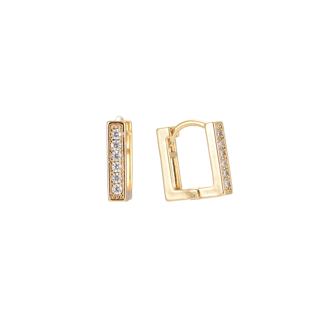6 DIAMOND SQUARE PLATED OHRRING
